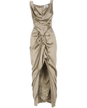 Vivienne Westwood Long Panther Draped Dress - Metallic