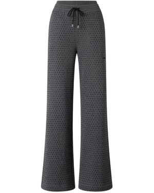 Pinko Rhinestone Wide-Leg Pants - Gray