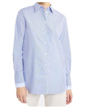 Fay Striped Button-Up Shirt - Blue