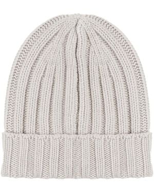 Giuliano Galiano Ribbed Cuff Hat - White