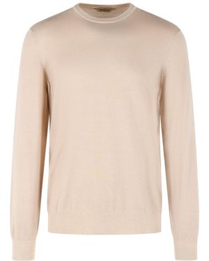Gran Sasso Crewneck Ribbed Jumper - Natural