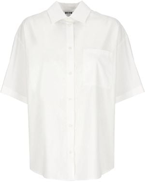 MSGM Short-Sleeve Pocket Shirt - White
