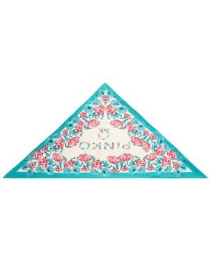 Pinko Floral Print Scarf - Blue
