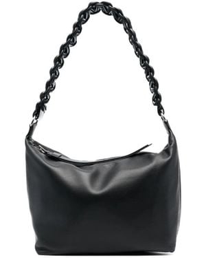 Kara Lattice Leather Tote Bag - Black