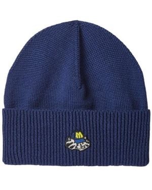 MSGM Logo-Patch Pull-On Beanie - Blue