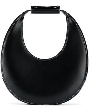 STAUD Moon Logo Debossed Tote Bag - Black