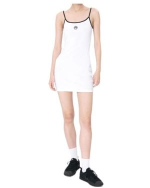 Marine Serre Moon Logo Jersey Mini Dress - White