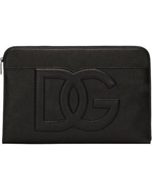 Dolce & Gabbana Large Loog Embossed Zipped Pouch - Black
