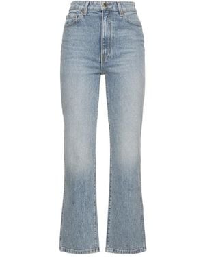 KHAITE Abigail Cotton Straight Leg Jeans - Blue