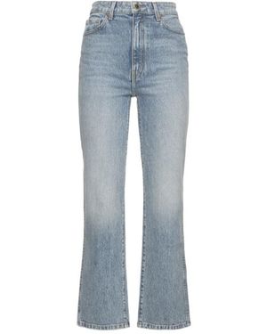 KHAITE Abigail Cotton Straight Leg Jeans - Blue