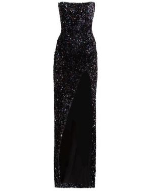 Balmain Slit Sequined Dress Dress - Black