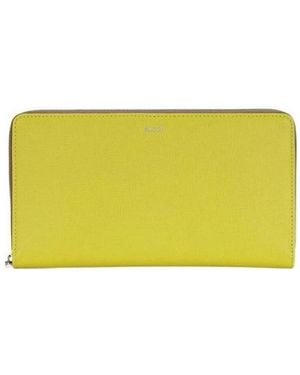Bally Logo Details Wallet - Yellow