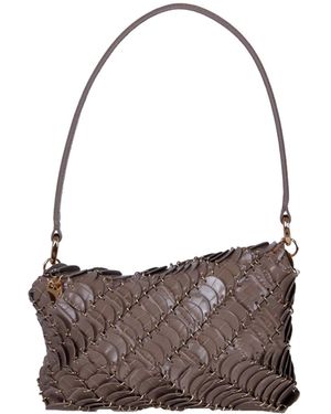 Rabanne Disc Leather Shoulder Bag - Brown