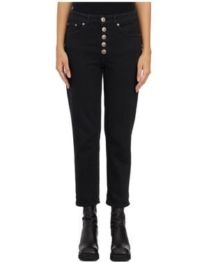Dondup Multi-Button Denim Trousers - Black