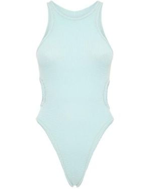 Reina Olga Openwork Detail One-Piece Swimsuit - Blue