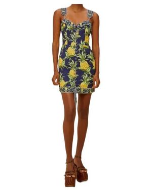 FARM Rio Pineapple-Print Mini Dress - Yellow