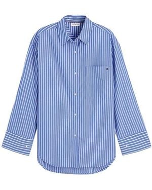 Tommy Hilfiger Striped Cotton Shirt - Blue