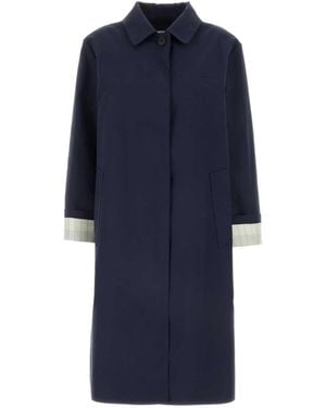 Miu Miu Cotton Single-Breasted Coat - Blue