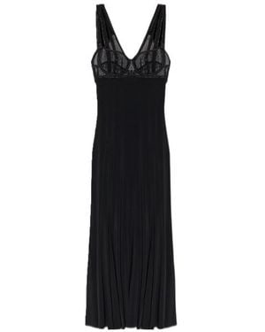Dolce & Gabbana Lace Insert Strap Dress - Black