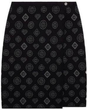 CASABLANCA Patterned Wrapped Skirt - Black