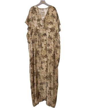 Uma Wang Vneck Loose Maxi Kaftan Dress - Natural