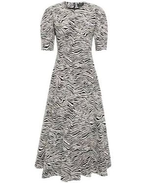 Proenza Schouler Zebra Jacquard Midi Dress - Gray