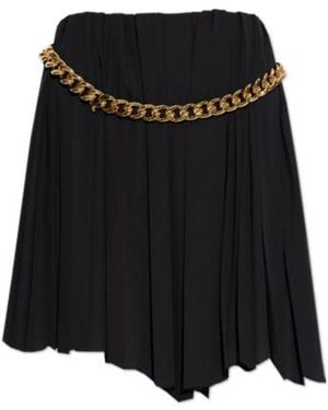 Balenciaga Pleated Chain Detailed Skirt - Black