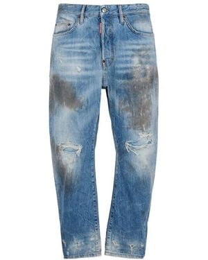 DSquared² Light Dirty Wash Bro Distressed Jeans - Blue