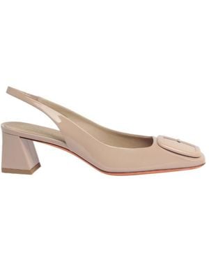 Santoni Slingback Square Toe Strap Court Shoes - Pink
