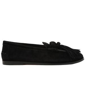 Aquazzura Freddie Suede Mocassins - Black