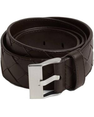 Bottega Veneta Intrecciato Buckle Belt - Black