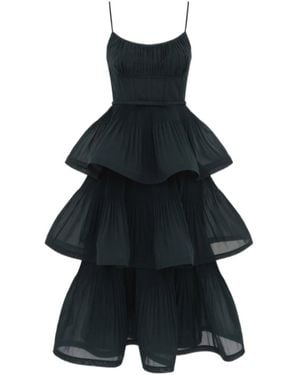 Zimmermann Pleated Tiered Midi Dress - Blue