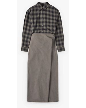 Our Legacy Twisted Check Shirt Dress - Grey