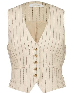 Zimmermann Pinstripe Button Vest - Natural