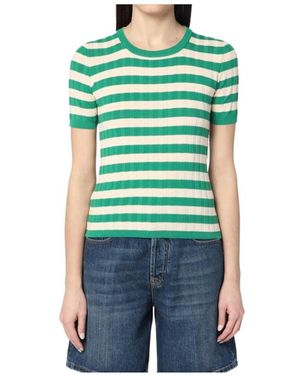 Roberto Collina Striped Ribbed T-Shirt - Green