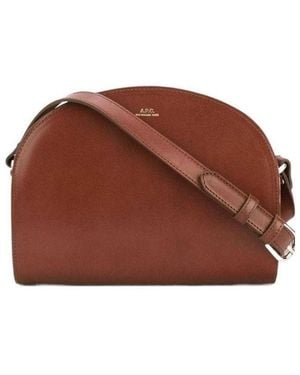 A.P.C. Demi Lune Logo Crossbody Bag - Brown