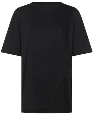 The Attico The Logo Embroidered Oversized Jersey T-Shirt - Black
