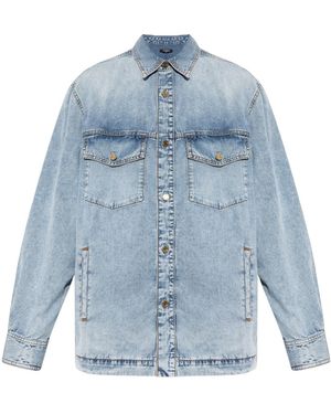 Balmain Relaxed Long-Sleeve Denim Shirt - Blue