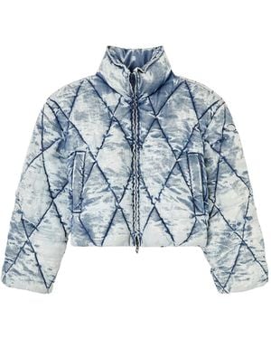DIESEL W-Histel Zip-Up Puffer Jacket - Blue