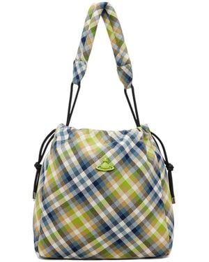 Vivienne Westwood Woven Tartan Bucket Bag - Blue