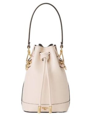 Fendi Mon Tresor Drawstring Mini Bucket Bag - White