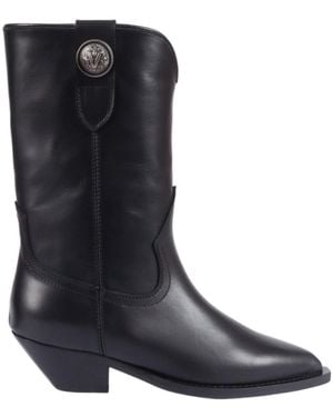 Via Roma 15 Panelled Ankle-Length Boots - Black