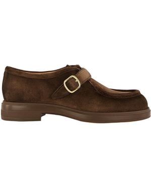 Santoni Round-Toe Loafers - Brown