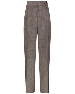 Rohe Checked Wide-Leg Trousers - Grey