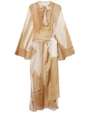 Johanna Ortiz Aqua Cruiser Cotton Voile Kaftan - Natural