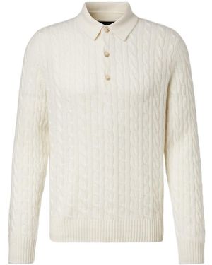 arch4 Cable-Knit Polo Jumper - White