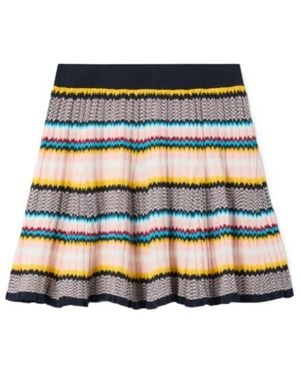 CASABLANCA Zigzag Pleated Knitted Skirt - Multicolour