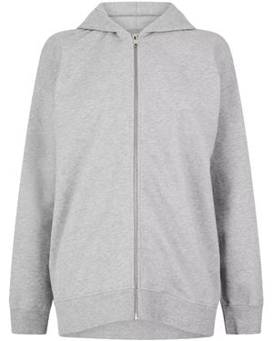 Ganni Teddy Zip Hoodie - Gray
