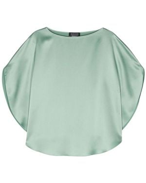 Gianluca Capannolo Tonal Stitching Satin-Finish Blouse - Green