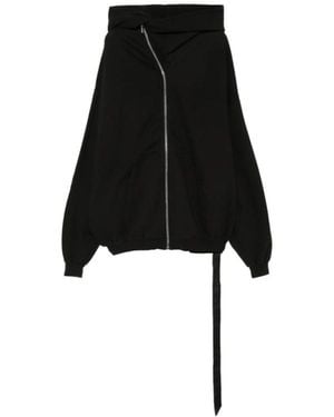 Rick Owens Mountain Hun Asymmetric Zip-Up Hoodie - Black
